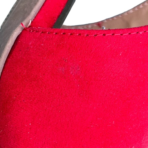 Christian Siriano “Keira” Women’s Red Faux Suede Heels 9 - Picture 12 of 14